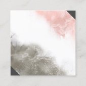 水色ピンクと灰色のミンマリストのクリーンカスタムな スクエア名刺 (裏面)