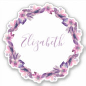 水色ピンクと紫の花。植物名 シール (正面)