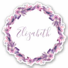水色ピンクと紫の花。植物名 シール