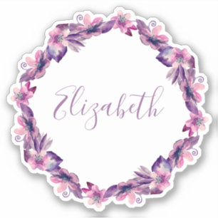 水色ピンクと紫の花。植物名 シール