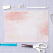 水色ピンクと金ゴールドスプラッシュ付き白 薄葉紙 (クラフト)