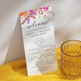 水色ピンクのオレンジ色の秋フローラ結婚スクリプト プログラム