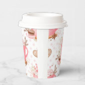 水色ピンクのクリスマスクッキーとココア 紙コップ (右)