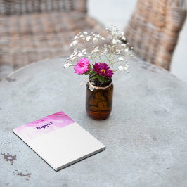 水色ピンクのスプラッシュパープルレター ノートパッド