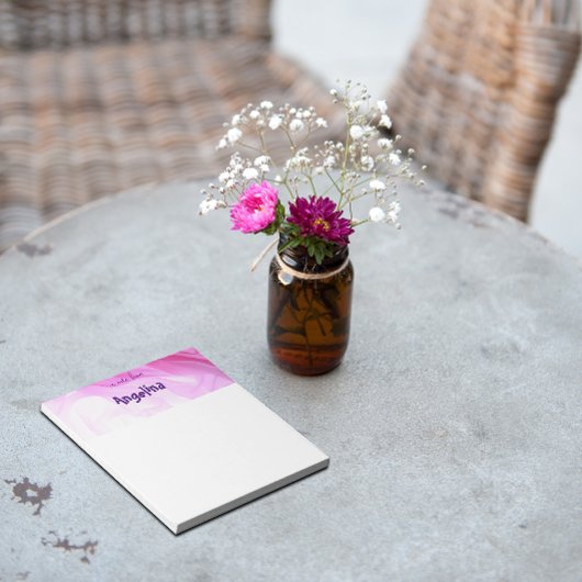 水色ピンクのスプラッシュパープルレター ノートパッド