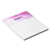 水色ピンクのスプラッシュパープルレター ノートパッド (アングル)