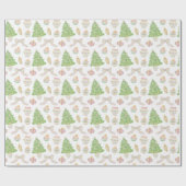 水色ピンクのチャイノアイセリーボードクリスマスツリー ラッピングペーパー (フラット)