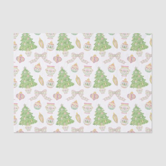 水色ピンクのチャイノアイセリーボードクリスマスツリー 薄葉紙 (正面)