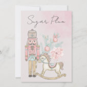 水色ピンクのナツクラッカーベビーシャワークリスマス 招待状 (裏面)