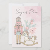 水色ピンクのナツクラッカーベビーシャワークリスマス 招待状 (裏面)