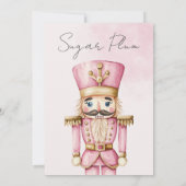 水色ピンクのナツクラッカーベビーシャワークリスマス 招待状 (裏面)