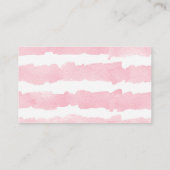 水色ピンクのハートモダンおむつラッフルチケット エンクロージャーカード (裏面)