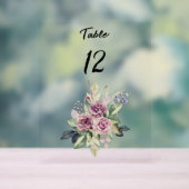 水色ピンクのバラの黒結婚のシーティングチャート アクリルサイン (ニュートラル)