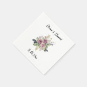 水色ピンクのバラ名ブラックミニマリスト スタンダードカクテルナプキン (角)