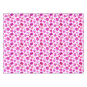 水色ピンクのパンジーフローラの花テーブルクロス テーブルクロス (正面(横))