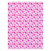 水色ピンクのパンジーフローラの花テーブルクロス テーブルクロス (正面)