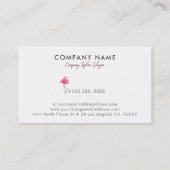 水色ピンクのフラミンゴ（白） 名刺 (裏面)