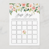 水色ピンクのフローラガーランドベビーシャワービンゴ エンクロージャーカード (正面)