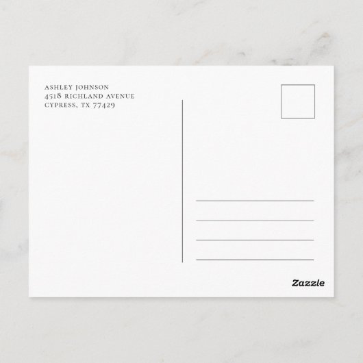 水色ピンクのフローラ結婚式の日付を保存 ポストカード (裏面)