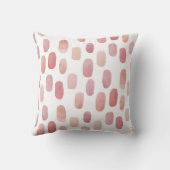 水色ピンクのブラシストローク。赤面かわいい柄 クッション (裏面)