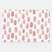 水色ピンクのブラシストローク。赤面かわいい柄 ラッピングペーパーシート (正面3)