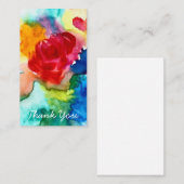 水色ピンクのポピーのアートフラワーノートカード ノートカード (正面/裏面)