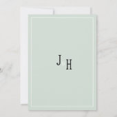 水色ピンクのミントフラワーブーケ日付を保存 招待状 (裏面)