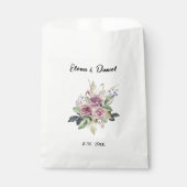 水色ピンクのラベンダーバラブラックドレ結婚ス フェイバーバッグ (正面)