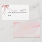 水色ピンクのリボン赤ちゃんシャワーおむつラ エンクロージャーカード (正面/裏面)
