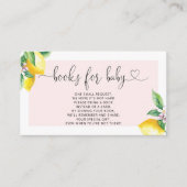 水色ピンクのレモンの本ベビーチケット エンクロージャーカード (正面)