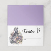 水色ピンクのローズブラック結婚のドレス名 プレイスカード (外部開封)