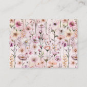 水色ピンクのワイルドフラワーベビーシャワーレジストリCa エンクロージャーカード (裏面)