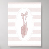 水色ピンクのヴィンテージバレエシューズポスター ポスター (正面)