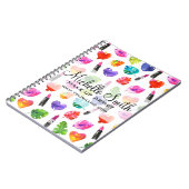 水色ピンクの口紅の模様メイクアップブランディング ノートブック (左側)