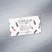 水色ピンクの口紅の模様メイクアップブランディング マグネット名刺 (インサイチュ)