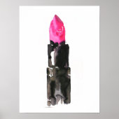 水色ピンクの口紅メイクアップブランディング ポスター (正面)