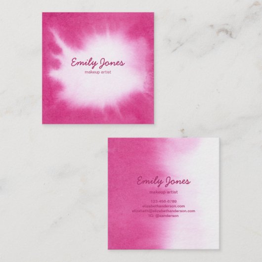 水色ピンクの名刺 スクエア名刺 (正面/裏面)