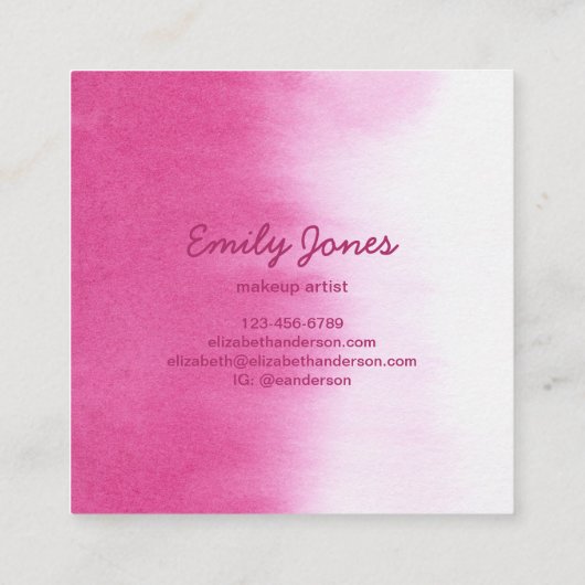 水色ピンクの名刺 スクエア名刺 (裏面)