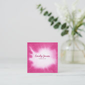 水色ピンクの名刺 スクエア名刺 (スタンド正面)