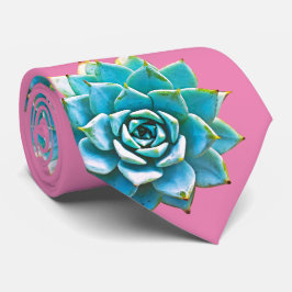 水色ピンクの多肉植物 ネクタイ