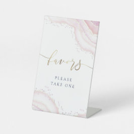 水色ピンクの大理石ペデスタルの好意 台座サイン