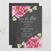 水色ピンクの明るい赤紫色花。フローラ板 セーブザデート (正面/裏面)