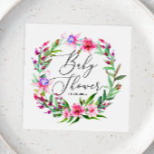 水色ピンクの熱帯フローラハワイのベビーシャワー スタンダードカクテルナプキン