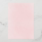 水色ピンクの白い金ゴールドクロス洗礼 箔招待状 (裏面)