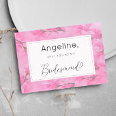 水色ピンクの緑の蘭の花Bridesmaid 招待状