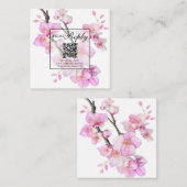 水色ピンクの花 エンクロージャーカード (正面/裏面)