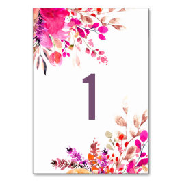 水色ピンクの花。ガーデンフローラ結婚のタブ テーブルナンバー