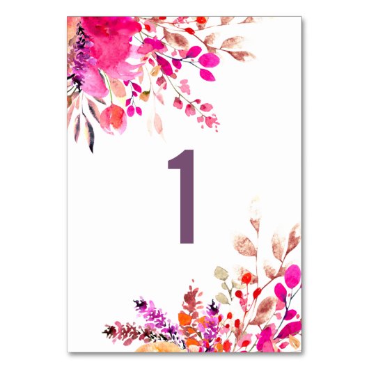 水色ピンクの花。ガーデンフローラ結婚のタブ テーブルナンバー (正面)