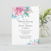 水色ピンクの花。フローラバチェロレッテ 招待状 (スタンド正面)