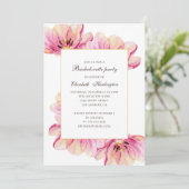 水色ピンクの花。フローラバチェロレッテ 招待状 (スタンド正面)